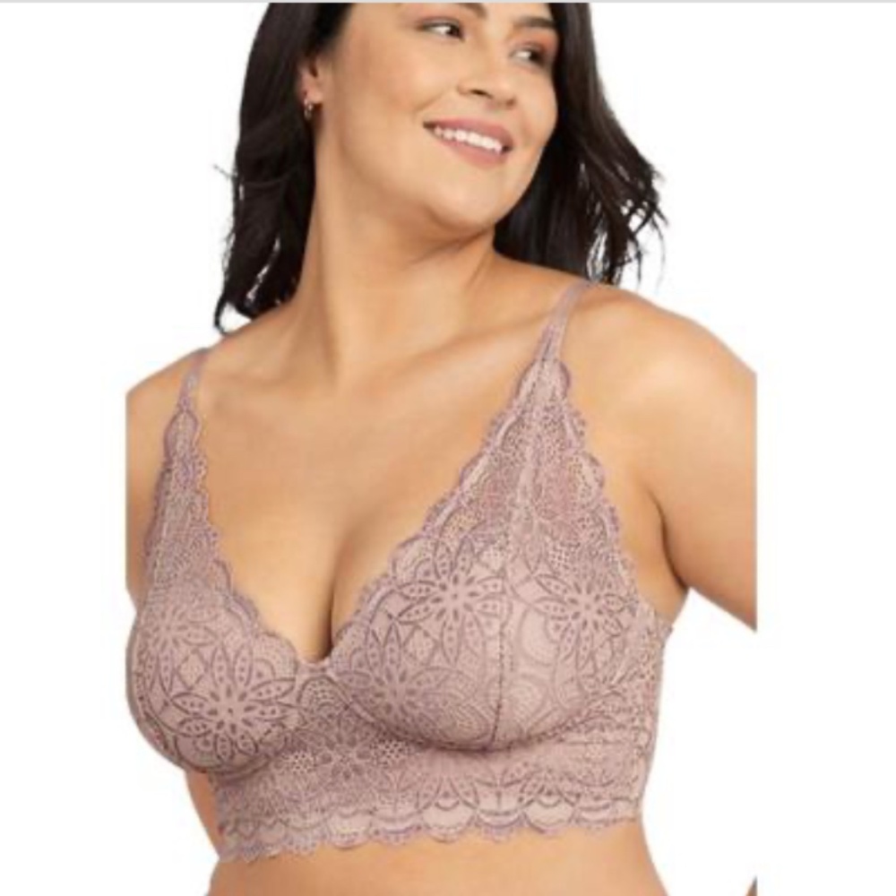 Maidenform Pure Comfort Lace & Mesh Longline Wireless Bralette NWT